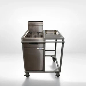 2 Basket Propane Deep Fryer with Worktable Prep Cart