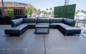 Black Delano 5 Piece Sectional Lounge Couch