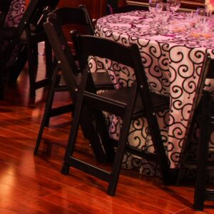 Folding Padded Chair - Black Poliwood