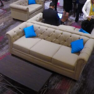 Khaki Chesterfield Sofa 7'