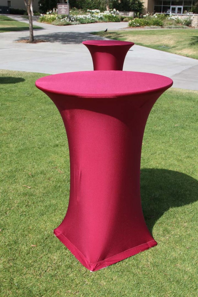 Burgundy 30" Round Spandex Cocktail Table Cover