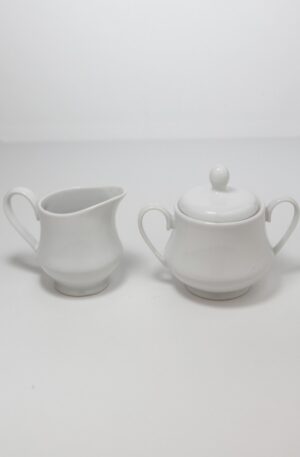Large White Creamer and Sugar Bowl