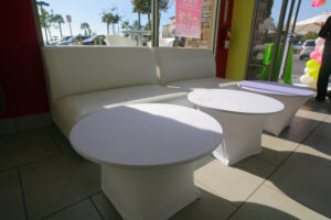 White Spandex Coffee Table Cover
