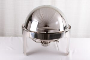 Roll Top Chafing Dish Round Polished