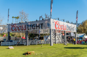 Truss Rigging With Sunshade Fabric, Plus Branding