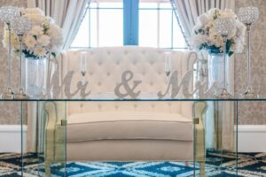 White Wingback Loveseat Settee