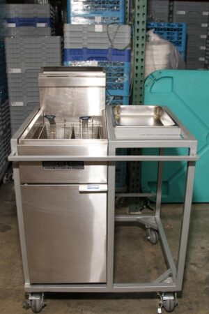 2 Basket Propane Deep Fryer with Worktable Prep Cart
