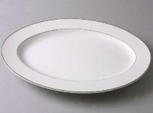 Oval Platter with Platinum Trim -14"