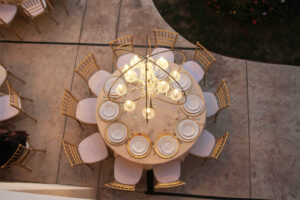 X Line chandelier with stand