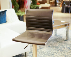 Mid Back Chrome Barstool – Black