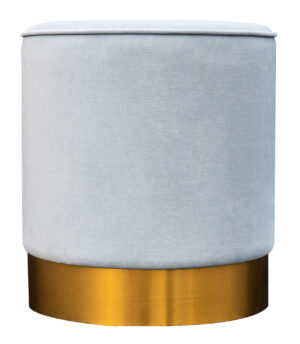 Round Mint Lounge Ottoman with Gold Base