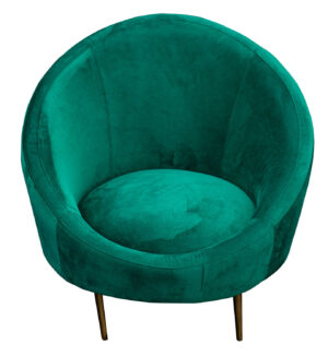 Spanish Circle Chair in Green Velvet