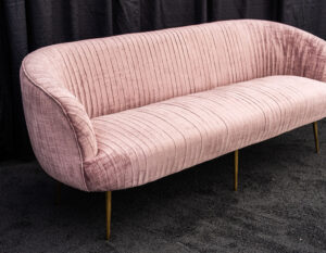 Pink Sofa with Crushed Plush Velvet