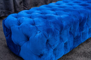 Navy Velvet 4' Tufted Lounge Ottoman