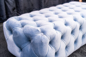4' Tufted Lounge Ottoman - Blue / Grey
