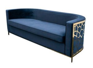 Black Velvet Sofa with Gold Wrap Frame