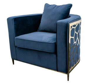 Black Velvet Chair with Gold Wrap