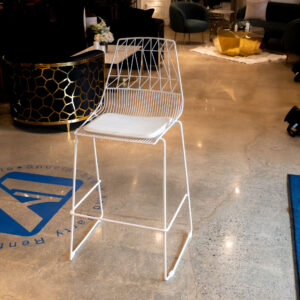 Hawaii White Metal Bar Stool