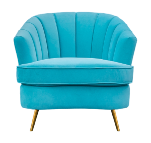 Chair, Velvet, Tiffany Blue W/ Gold Legs
