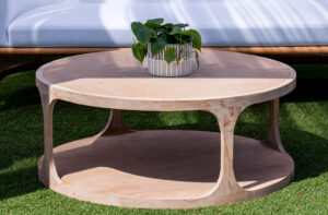 Round White Wash Coffee Table