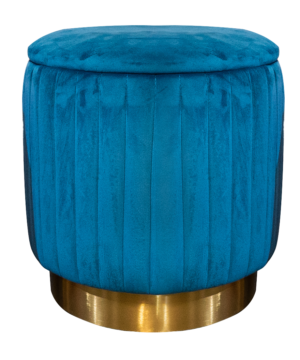 Lounge, Ottoman, Scallop Gold Base, Blue