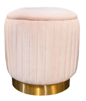 Lounge, Ottoman, Scallop Gold Base Ivory