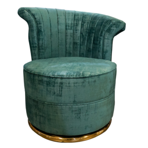 CHAIR, WAVE, TEAL W/ BRASS ACCENT