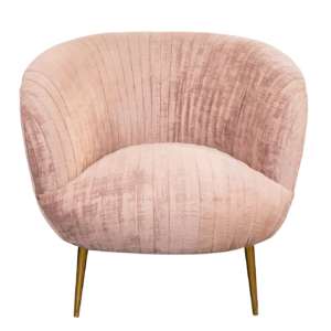 Chair, Velvet, Pink Pleated with Gold Legs