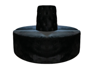 Lounge, Ottoman, Round Bench Black Tufted