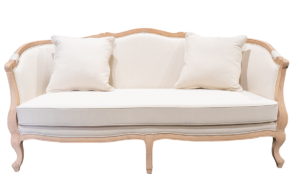 Love Seat, Wood, White Wash, Ivory