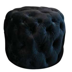 Lounge, Ottoman, Tufted, Black Velvet
