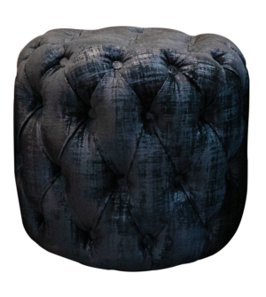 Lounge, Ottoman, Tufted, Grey/Black Velvet