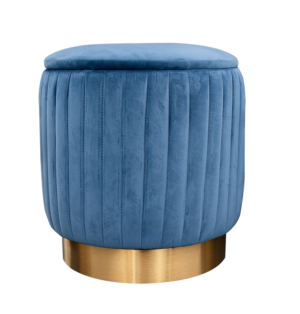 Lounge Ottoman, Scallop Gold Base, Light Blue