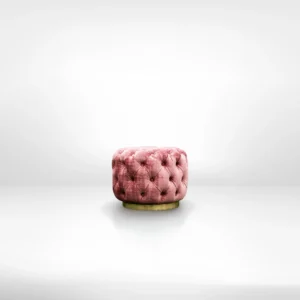 Lounge, Ottoman, Tufted Gold Base, Pink