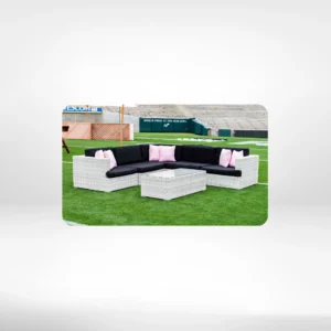 Lounge Sectional, Montecito 6pc White And Grey